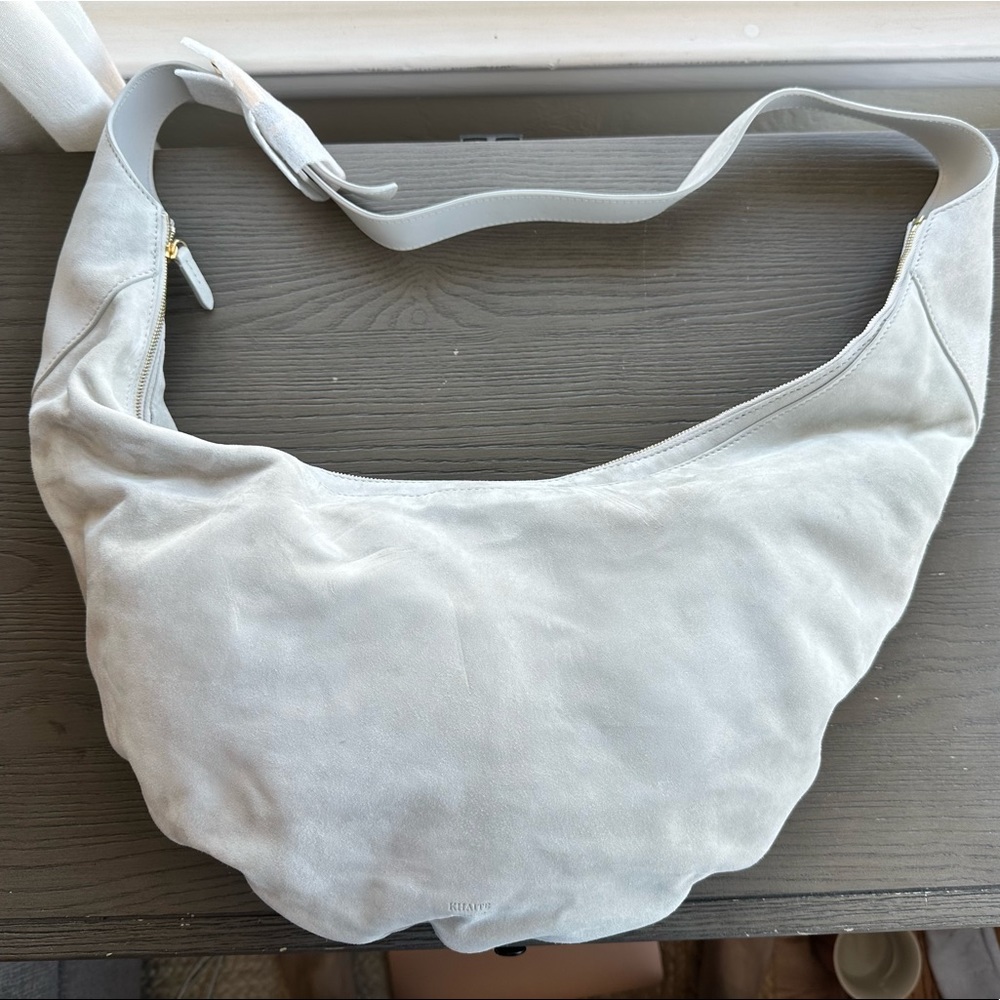 The August Bag by Khaite in Gray Suede